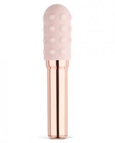 Le Wand Grand Bullet Vibrator Silicone Textured Ring Rose Gold