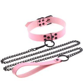 Personalized leather collar (Option: Pink)